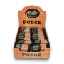 Open Byron Bay Caramel Fudge display unit showing individually wrapped 40g bars arranged for retail sale