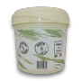 Rear view of Pistachio Papi Smooth Pistachio Spread 5kg tub showing gluten-free and made-in-Italy markings.