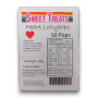 Nutritional information for Sweet Treats Heart Lollipops 500g bag, available at The Professors Online Lolly Shop