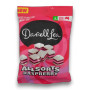 Darrell Lea Raspberry Allsorts 220g bag showing soft fondant layers in raspberry and white with coconut, available at The Professors.