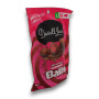 Milk Chocolate Raspberry Balls by Darrell Lea in retail pouch, showing coated raspberry liquorice centres, available at The Professors.