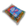 Big Lolly Snakes 2kg party pack showing colourful gummy snake lollies inside the bag, available at The Professors