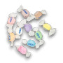 Taffy Town Sugar Free assorted salt water taffy pieces in mixed pastel colours, available at The Professors Online Lolly Shop.
