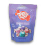 Front view of Taffy Town Berries & Cream salt water taffy 340g bag with assorted berry flavours, available at The Professors Online Lolly Shop.