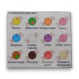 Taffy Town Boardwalk salt water taffy flavour assortment panel with fruity and dessert flavours, available at The Professors.