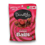 Darrell Lea Milk Chocolate Chewy Raspberry Balls 160g pouch showing chocolate-coated raspberry centres.
