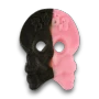 Bubs Skulls Raspberry & Salty Liquorice 2.8kg box pink and black vegan foam skull sweet shown close up