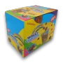 Angled view of Juicy Jelly Wacky Clusters Tutti Frutti display carton featuring crunchy bites and gummy inside graphics, available at The Professors Online Lolly Shop.