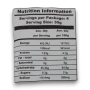 Nutrition panel for Juicy Jelly Peeled Gummy Lemon 120g bag showing serving information at The Professors Online Lolly Shop.