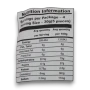 Nutrition information panel for Juicy Jelly Magic Cubes Peach & Strawberry gummy jelly cubes, available at The Professors Online Lolly Shop.