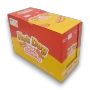AIT Mini Gummy Hot Dog display unit containing 12 x 45g novelty hot dog-shaped gummy packs, available at The Professors