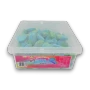 Gummini Jelly Filled Blue Raspberries 1kg tub showing blue and green sugar-coated gummies with jelly filling
