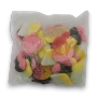 Front view of The Professors Swedish Bubs Mix 500g bag with assorted colourful vegan foam and gummy Swedish lollies.