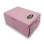 Kindlys Salmiak Doodskopjes Skulls 3.5kg pink outer box viewed from the left side against a black background