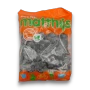 Front of Matthijs Gezoute Zeesterren Salty Licorice Starfish 1kg bag showing dark sugar-dusted lollies