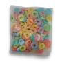 Rear view of Lolliland Rainbow Rings 1kg bag showing colourful sugar-coated gummies, from The Professors Online Lolly Shop.