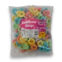 Front view of Lolliland Rainbow Rings 1kg bag with colourful gluten-free gummies and bright pink product label.