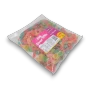 Left angled view of Lolliland Big Sour Mix 1kg bulk bag showing colourful sugar-coated sour gummy lollies.