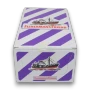 Fisherman's Friend Blackcurrant Menthol 12 x 22g display, front view, available at The Professors Online Lolly Shop