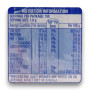 Nutritional information label for Extra Peppermint Flavour Gum, 14 gum strips per pack, 24 packs in a display unit.