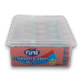 Fini Strawberry and Blueberry Belts display tub, featuring the product details and branding, available at The Professors.