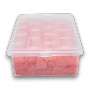 Fini Strawberry Belts, showcasing the tangy, sugar-dusted belts in a neatly packed container.