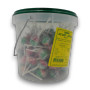 Johnsons Rosey Apple lollipops in a reusable plastic bucket, from The Professors Online Lolly Shop.