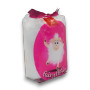The Fairy Floss King (65g bag - White) in its iconic pink and white packaging, perfect for events and parties.