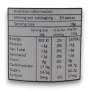 Close-up of Sweet Treats Green Apple Candy Poles nutrition and ingredient information on the 540g jar packaging.