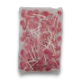 Sweet Treats Pink Flat Pops bulk bag displaying individually wrapped pink flat lollipops from The Professors Online Lolly Shop.