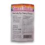 Rear label of Sweet Treats Red Flat Pops 1kg bag showing nutrition panel and product information.