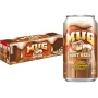 Mug Root Beer display unit with twelve 355ml caffeine-free soda cans beside the branded carton and single can