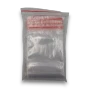 Pack of 100 clear LDPE resealable lolly bags with red press-seal closures and a 100mm by 150mm size label