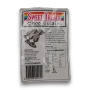Product label and nutrition information on Sweet Treats Choc Eclairs Silver 1kg bag of individually wrapped chocolate eclairs.