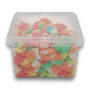 Radical Storms multi-coloured sherbet puffs in a 1.65kg tub, ideal for events, available at The Professors Online Lolly Shop.