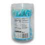 Blue and white Candy Showcase Swirly Heart Pops in a 24 x 12g tub with blueberry flavour, individually wrapped