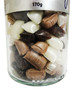 Close-up of Tiny Tots Triple Chocolate Rock featuring dark, milk, and white chocolate pieces in a 170g jar.