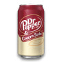 Dr Pepper & Cream Soda 355ml can with classic red and cream design, available at The Professors Online Lolly Shop.
