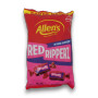 Allens Red Ripperz Intense Raspberry 800g bag displaying chewy raspberry lollies, available at The Professors Online Lolly Shop.