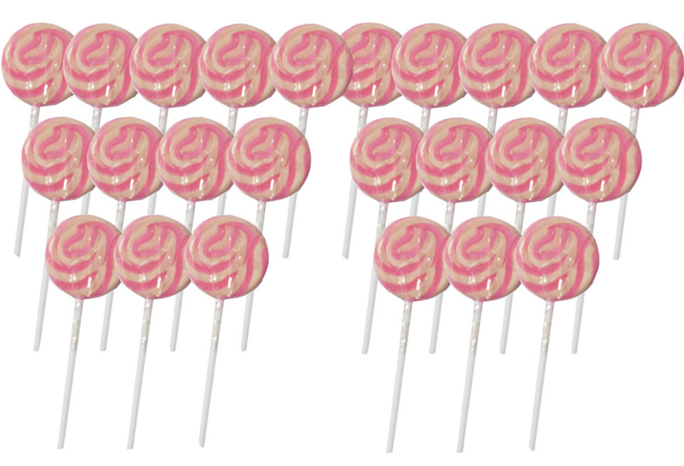 pink and white swirl lollipops