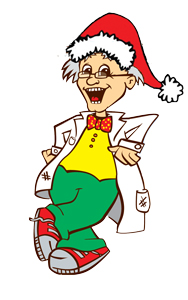 Mr. Professor in a santa hat