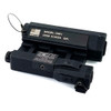 Angled bottom profile of the DesignateIR-V visible and infrared aiming laser showing the secure rail mounting interface