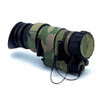 Angled front view of a PVS-14 night vision monoculars protected by the Standard Multicam 500D Cordura wrap by Reese Wraps