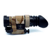 Side view of a PVS-14 night vision monoculars protected by the Arid Multicam 500D Cordura wrap by Reese Wraps