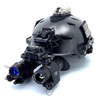 Angled view of a tactical helmet setup utilizing the ICT1888 dovetail adapter to bridge an InfiRay MH25 thermal with a night vision monocular