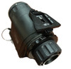 Angled view of the InfiRay Outdoor MH25 thermal monocular equipped with the ICT1888 dovetail adapter for helmet mounting