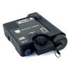 Angled rear view of the black DIR-1G tactical green laser highlighting the battery compartment and rugged aluminum housing