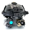 Angled front view of a fully loaded black Team Wendy LTP Bump helmet with a Helmet Mounted Thermal Kit (HMT) showcasing a custom turn key package build