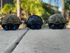 Lineup of three custom turn key helmet packages showing various night vision bino setups and color options including black tan and green