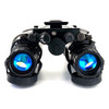 Front view of the Banshee Gen II+ White Phosphor night vision goggle showing the dual articulating tubes